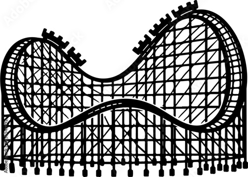 Classic Roller Coaster silhouette vector illustration