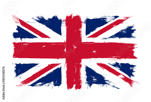 nation flag of United Kingdom or union jack - paintbrush style (artwork 1)