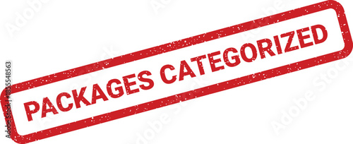 Official stamp mark indicating that multiple packages have been successfully categorized for sorting