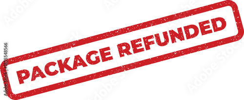 Official stamp mark indicating that a received package has been successfully refunded for a transaction