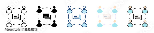 Discussion Icon Set Multiple Style Collection