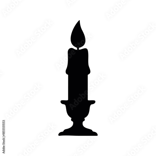 Candle silhouette vector flat illustration design.