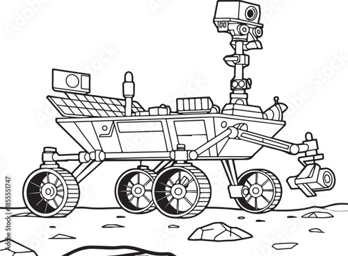 Mars rover exploring surface of red planet cosmic research mission to gather scientific data and samples