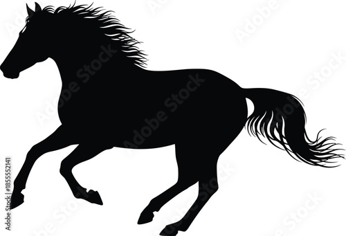 Silhouette of a horse in motion