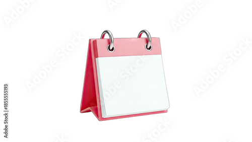3D Blank Desktop Calendar Icon on transparent background