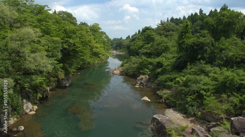 岩手県一関市 厳美渓の風景 Scenery of Genbikei Gorge, Ichinoseki City, Iwate Prefecture