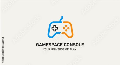 Gamepad Joystick Logo Design – Modern Gaming and Space Center Brand Identity Emblem Line Logo
