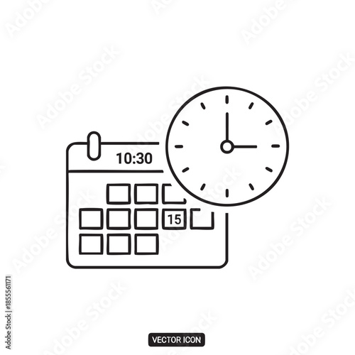 CalendarClockIconSimpleDesign