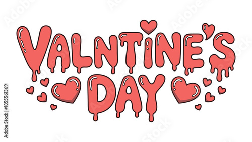 Valentine's Day typography: Celebrate love with vibrant typography. Pink hearts enhance the festive spirit, perfect for romantic and heartfelt designs. 