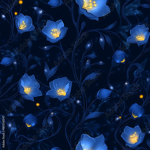 Floral or leaf pattern background suitable for wallpaper, fabric, or decorative design. Soft colors and natural style, ideal for digital and print use.