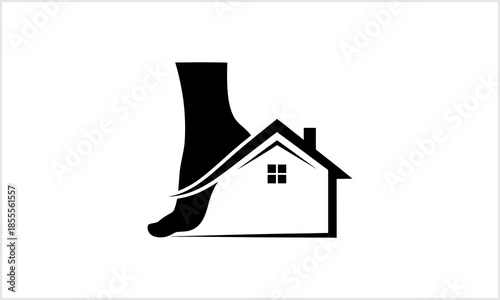 Foot Home Logo Design - Podiatry Real Estate Symbol Icon logotype icon ilustrative.