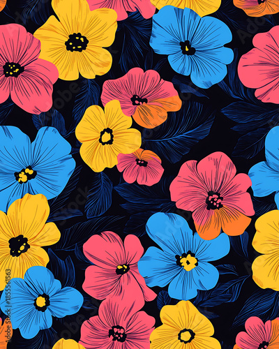 Floral or leaf pattern background suitable for wallpaper, fabric, or decorative design. Soft colors and natural style, ideal for digital and print use.