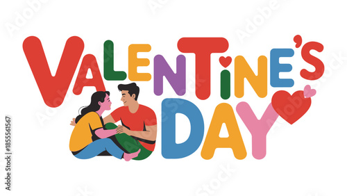 Valentine's Day Couple's Serenade: A tender illustration depicts a loving couple, bathed in the warmth of Valentine's Day. They are lost in each other's gaze, embodying love, affection.