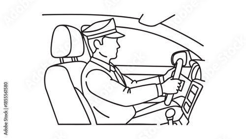 Driveratwheeldrivingcarsilhouette