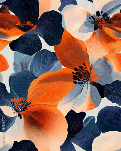 Floral or leaf pattern background suitable for wallpaper, fabric, or decorative design. Soft colors and natural style, ideal for digital and print use.