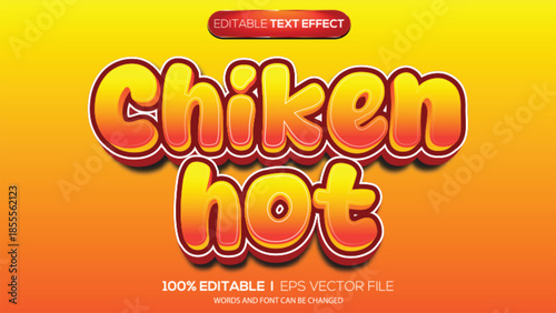 3d text effect chicken hot theme