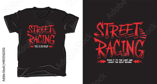 Street racing car graphic art vector t-shirt design print template