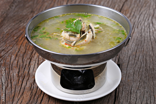 Yellow stripe trevally tom yum