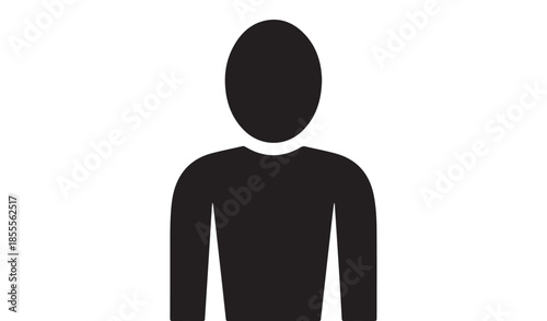 Human Upper Body Bust Silhouette for Profile Account User Avatar and Identity Representation Icon