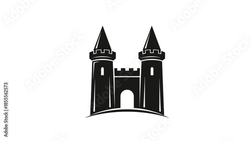 Castle Icon Vector Medieval Fortress Logo Security Symbol Fantasy Kingdom Graphic logotype icon ilus.