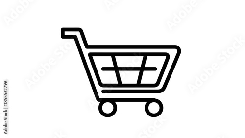Shopping Cart Icon for E-commerce  Online Retail. Simple Black Outline Vector Symbol. logotype icon.