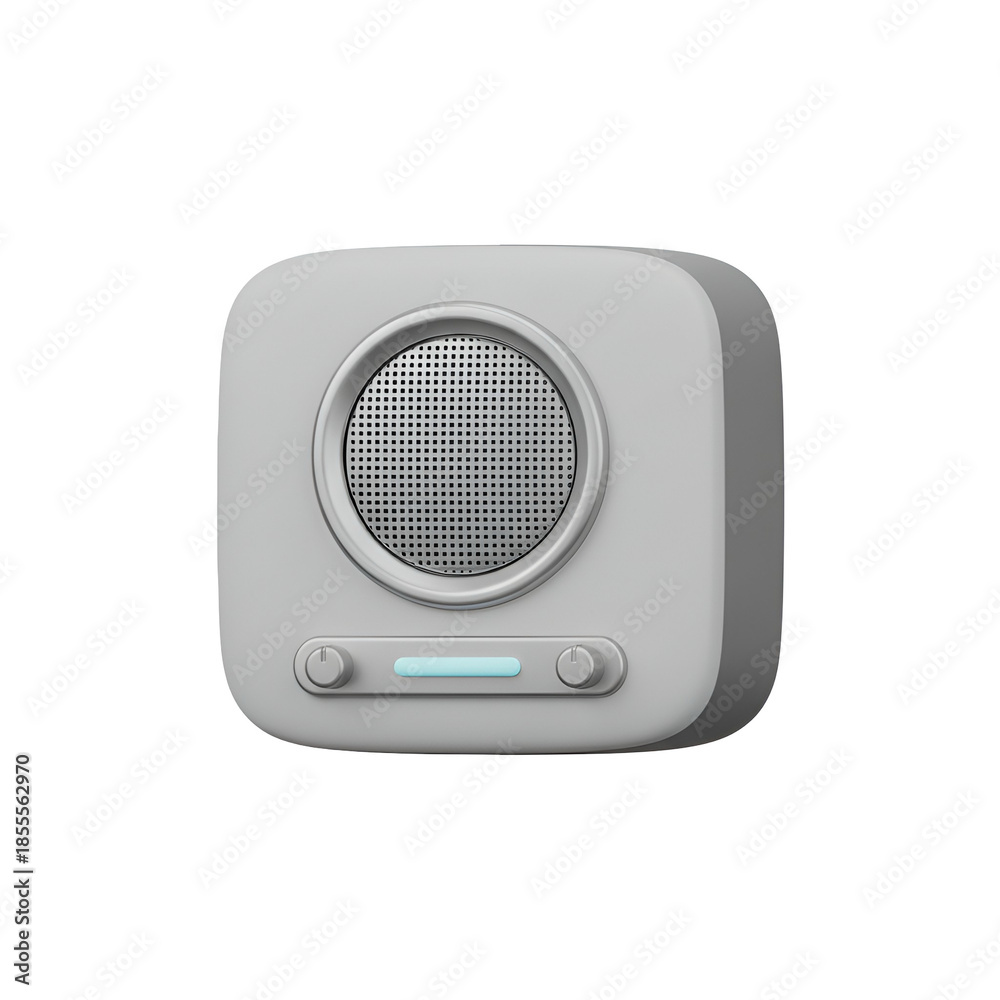 Fototapeta premium Modern White Wireless Speaker with Controls.
