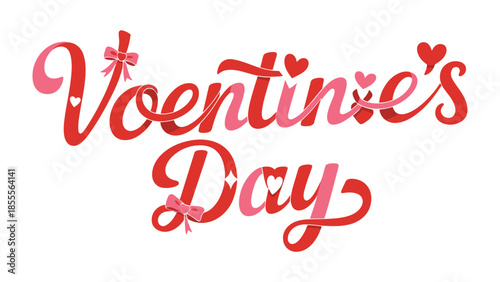 Valentine's Day Calligraphy: A captivating display of artistic lettering, intertwined with delicate bows and charming hearts, evokes the spirit of love and affection.