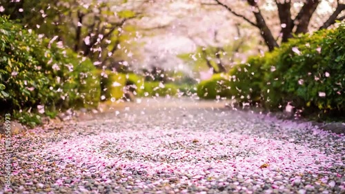 Wallpaper Mural Sun Kissed Petal Shower petal swirl spring Medium shot of a sun drenched spring garden or park, where countless petals are gently Torontodigital.ca