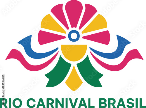 Rio Carnival Brasil Logo Design Element.