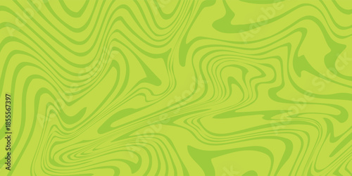 Abstract green background with hypnotic wavy lines pattern. Fresh and natural background
