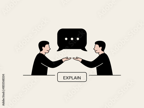 Two men communicating and explaining ideas to each other.