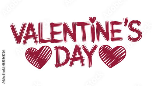 Valentine's Day Icon: This design perfectly captures the essence of Valentine's Day, featuring a festive typography and heart symbols. This art offers a cheerful aesthetic. 