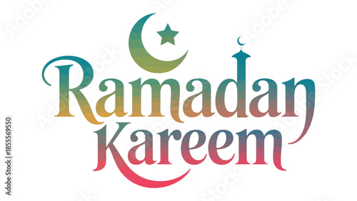 Ramadan Kareem: A vibrant and colorful design, featuring elegant lettering and Islamic symbols, conveys a message of goodwill and blessings during the holy month of Ramadan.