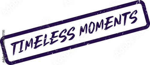 Commemorative purple textured stamp displaying the heartfelt phrase Timeless Moments for nostalgic themes