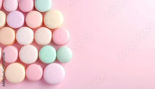マカロンカラーの丸い立体タイル背景