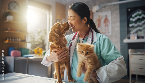 A double dose of joy fills the bright examination room as health and happiness are confirmed for the tiniest patients