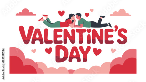 Valentine's Day Bliss: A heartwarming scene captures a loving couple sharing a tender moment amidst romantic symbols, perfect for celebrating Valentine's Day.