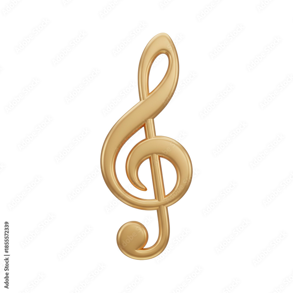 Fototapeta premium Golden Treble Clef Music Symbol.