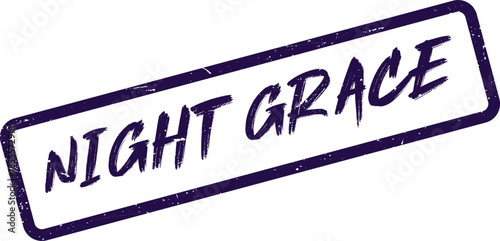 Night Grace Elegant Message Grungy Rubber Stamp for Evening Poise and Tranquility