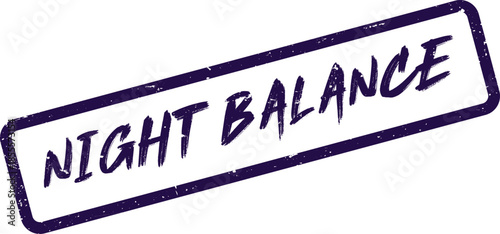 Night Balance Wellness Message Grungy Rubber Stamp for Rest and Serenity