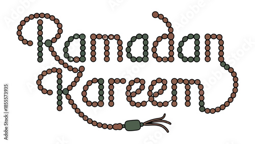 Ramadan Kareem Message: A festive design spells out Ramadan Kareem with a string of beads, evoking the spirit of reflection and joy during the holy month.