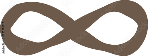 Hand Drawn Brown Loop Outline Accent Illustration