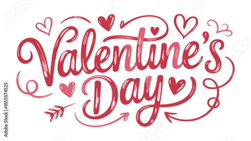 Valentine's Day design with love icons: The warm, cheerful design announces the most romantic day of the year, with a cascade of hearts that conveys the core message.