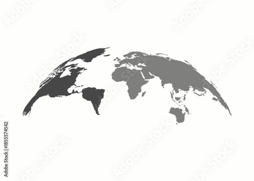 Circular Planet Earth Globe Graphic with Continental Outlines