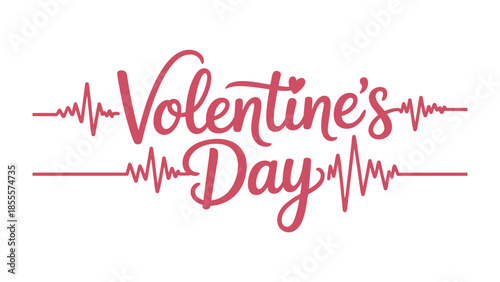 Valentine's Day Calligraphy: A delicate Valentine's Day greeting, rendered in elegant calligraphy and interwoven with the visual heartbeat of love and affection. 