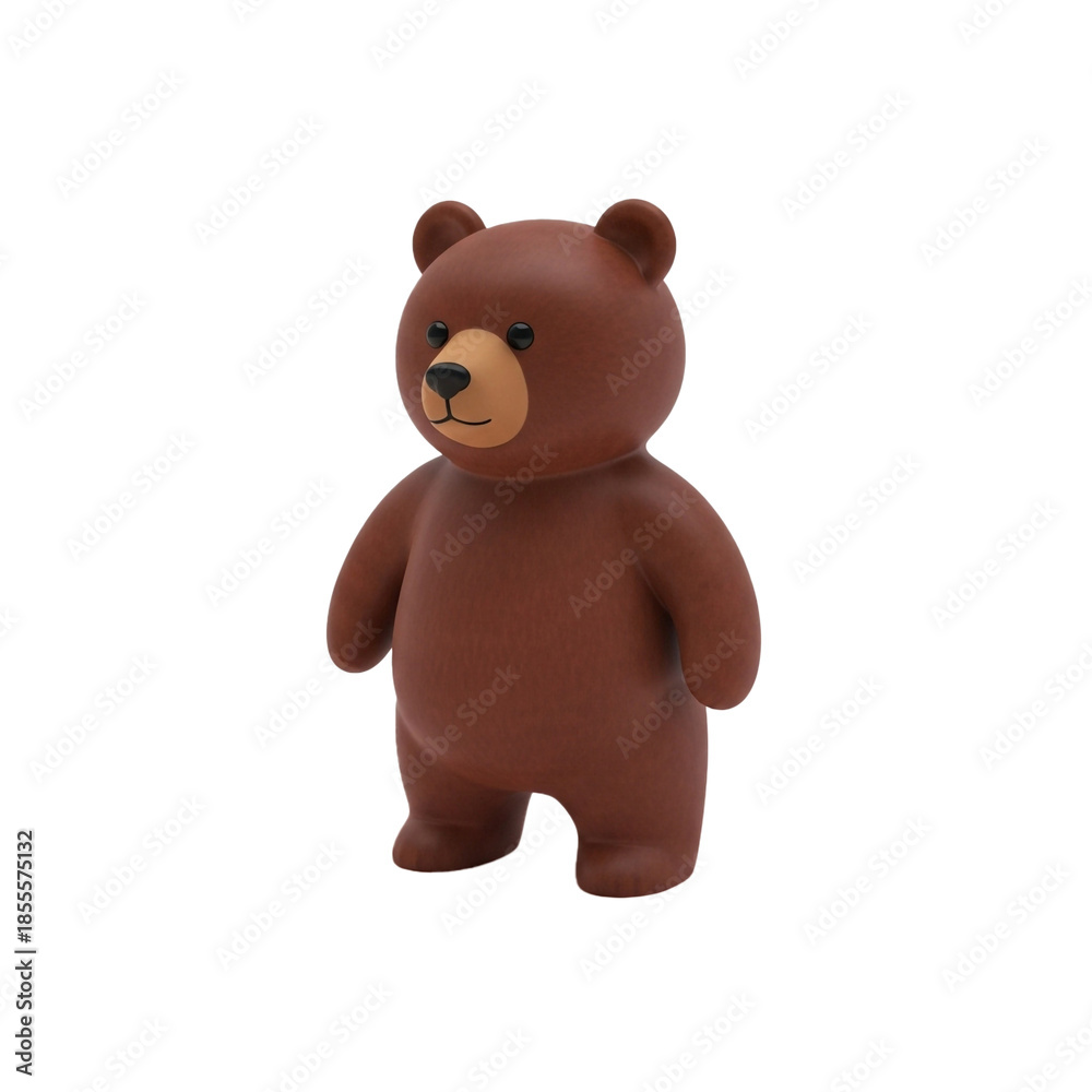 Obraz premium Charming brown bear figurine with a friendly expression, perfect for decoration and gifts, capturing a cute and whimsical character
