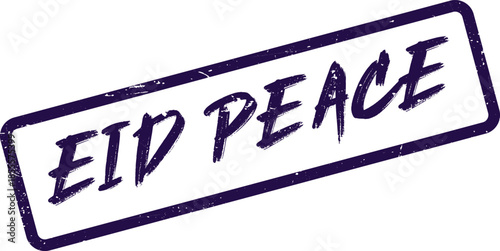 Serene purple textured stamp bearing the profound message Eid Peace perfect for spiritual and festive designs