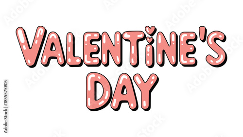 Valentine's Day Message: A vibrant and affectionate Valentine's Day greeting in a playful, bubbly font, perfect for conveying warmth and love.