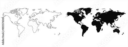 Stylized Green and Blue World Map for Environmental and Ecology Concepts