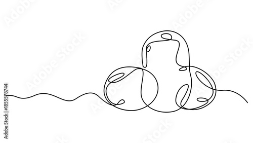 potato continuous one line drawing, Potatoes vector illustration. One line drawing art illustration with lettering organic potatoes. Minimalist vector illustration design style. Editable stroke